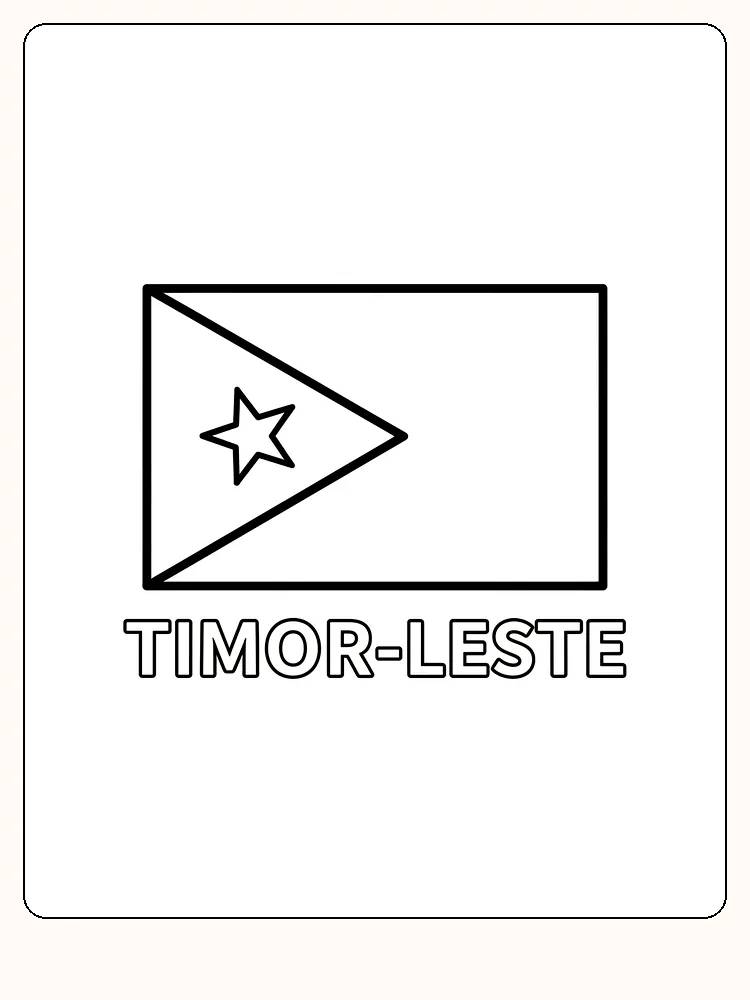 Timor-Lestes flagga med stjärna och triangel, redo för måla
