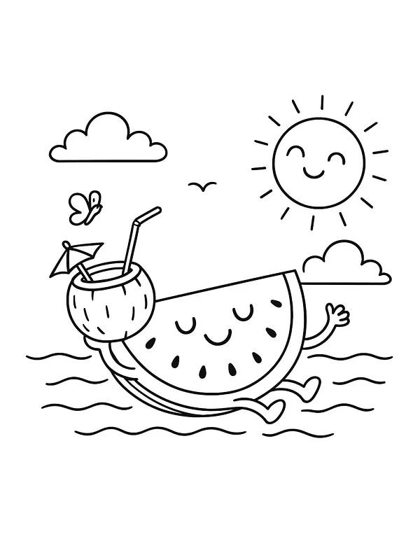 Vannmelon på badeferie, underkategori