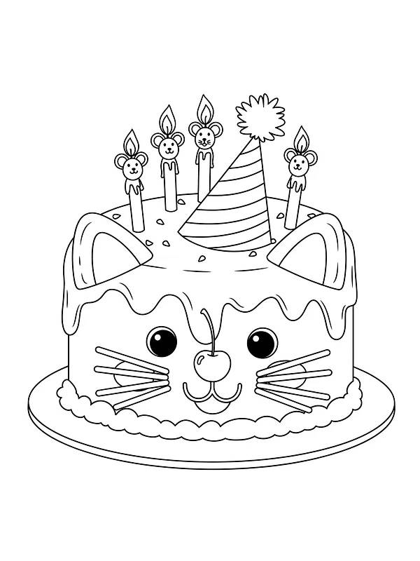 Katt bursdagskake med hatter