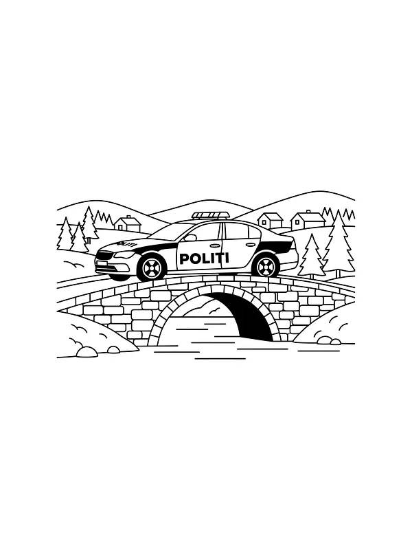 Politibil på bro