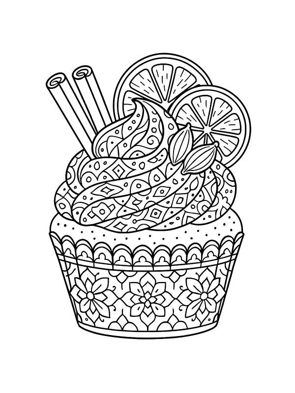 Detaljert cupcake med sitron