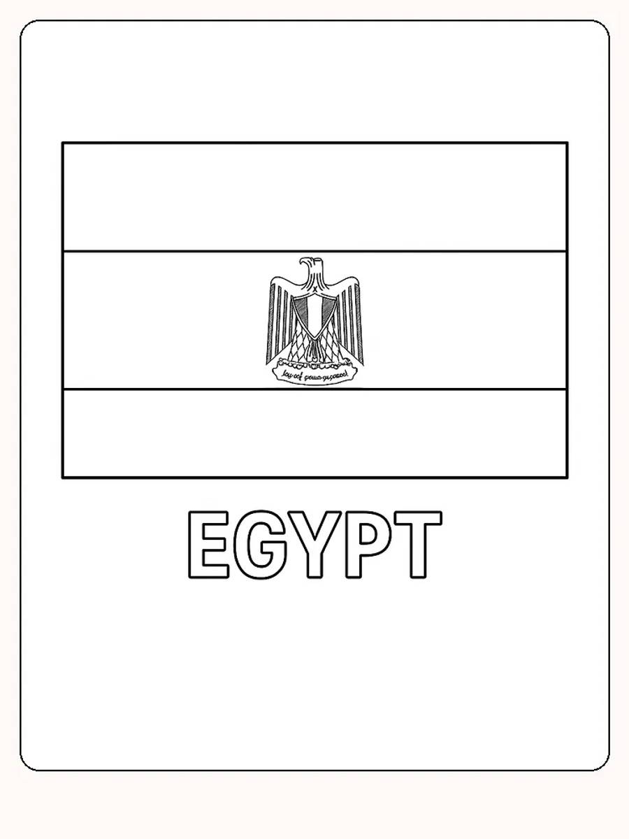 Ägyptens Flagge in Rot, Weiß und Schwarz, bereit zum Ausmalen