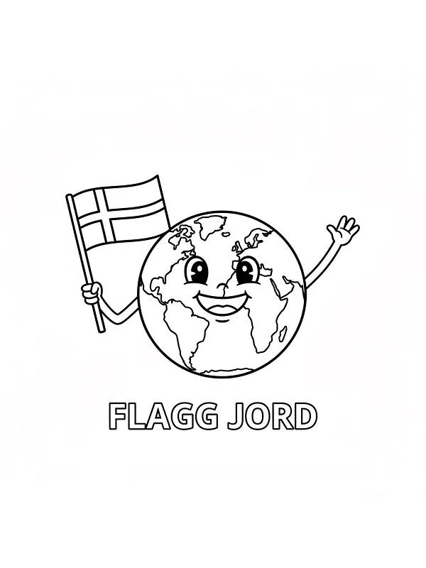 Jordklode med flag