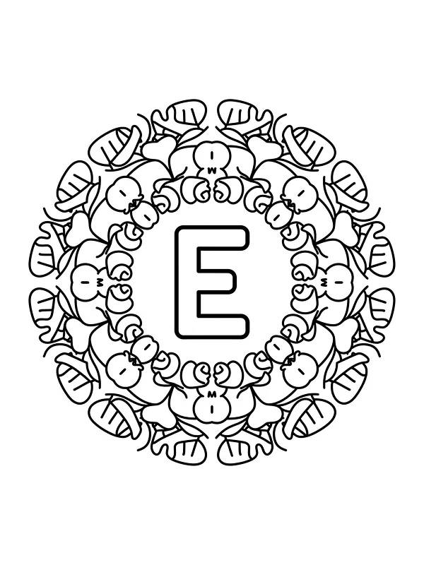 Mandala med bokstaven 'E', underkategori