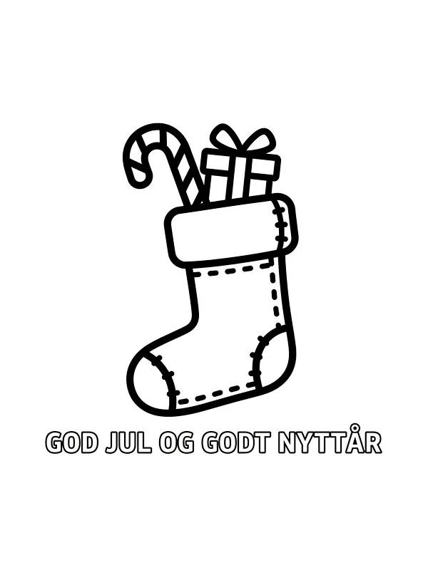 Julestrømpe med god jul tekst, underkategori