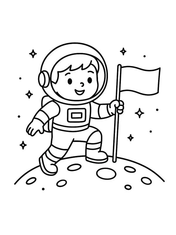 Astronautbarn på månen