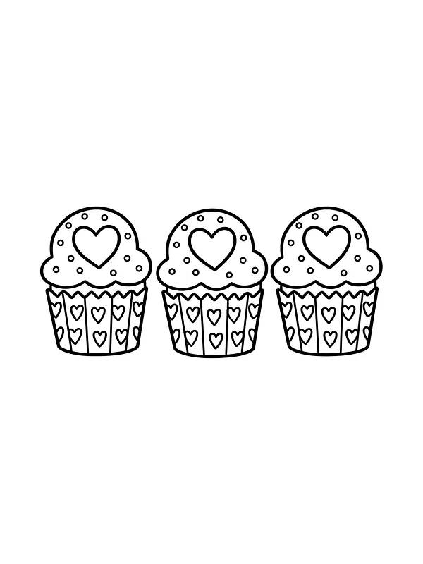 Tre cupcakes med hjerter, underkategori