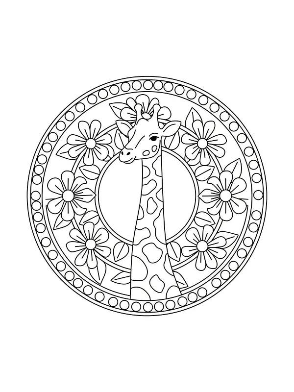 Sjiraff med blomster