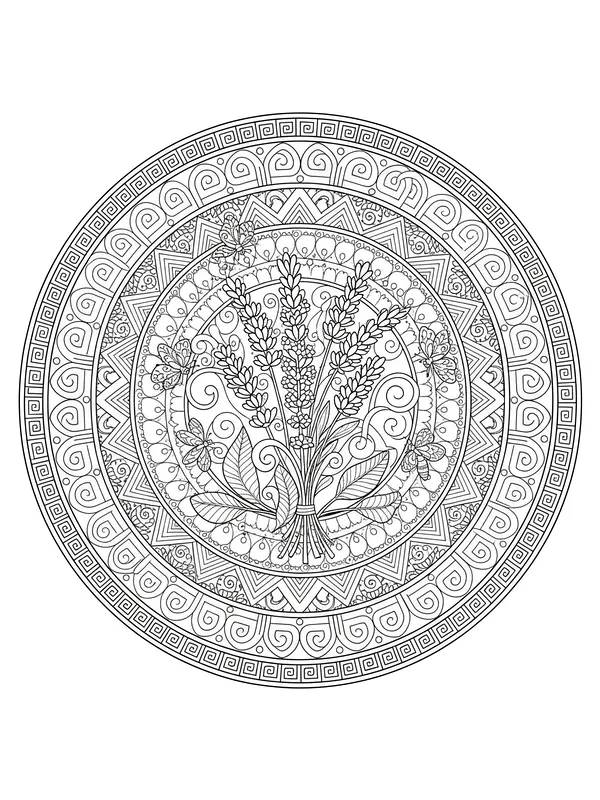 Detaillierte Mandala mit Blumen, Unterkategorie
