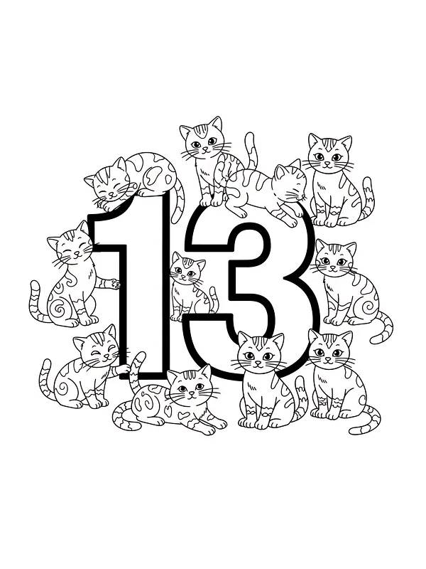 Katzen rund um die Zahl 13, Unterkategorie