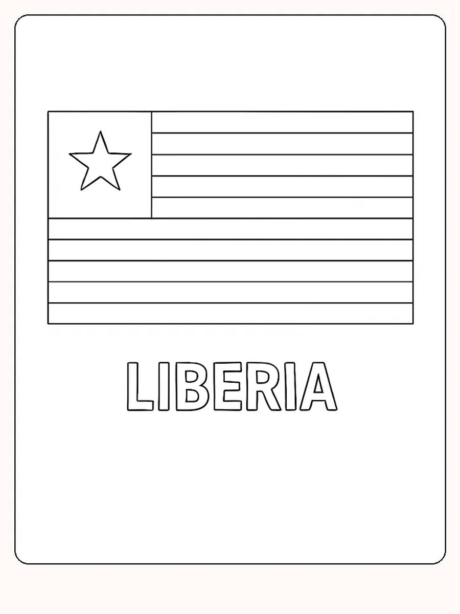 Liberias Flagge mit roten und weißen Streifen und einem weißen Stern auf blauem Grund
