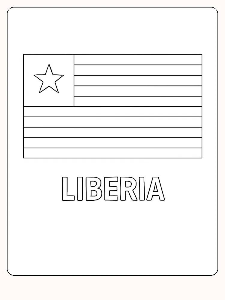 Liberias Flagge mit roten und weißen Streifen und einem weißen Stern auf blauem Grund