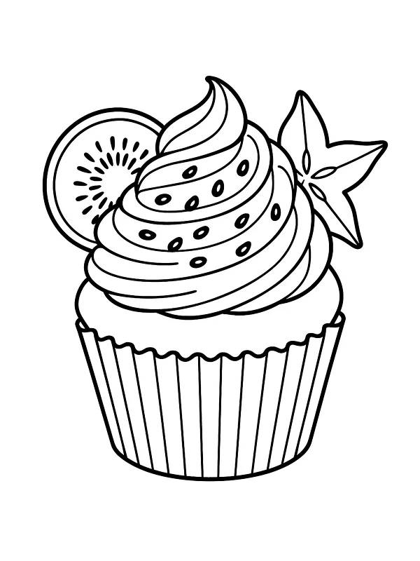 Cupcake med fruktdekor