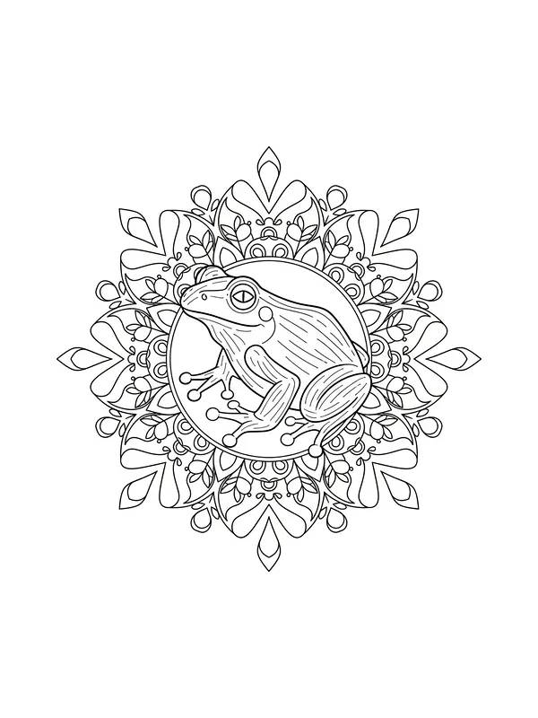 Frosk med blomsterdesign