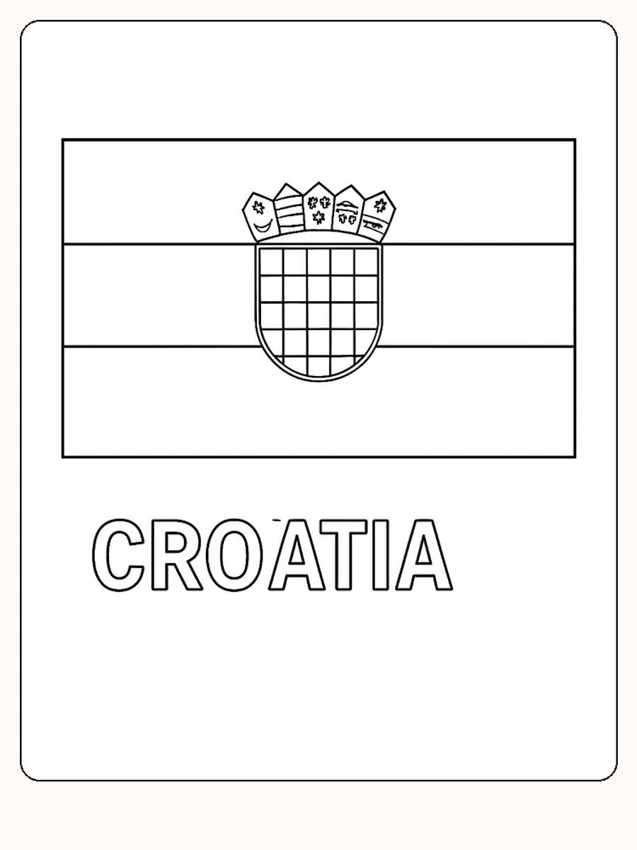 Kroatiens flagga i rött, vitt och blått, redo för måla