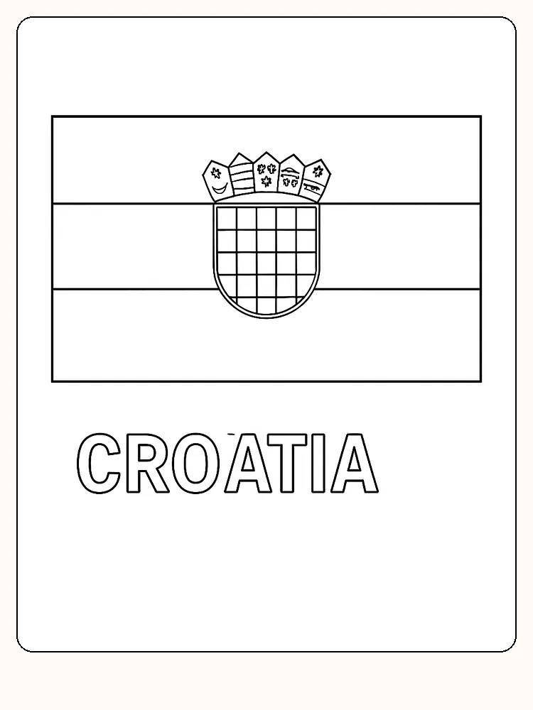 Kroatiens flagga i rött, vitt och blått, redo för måla