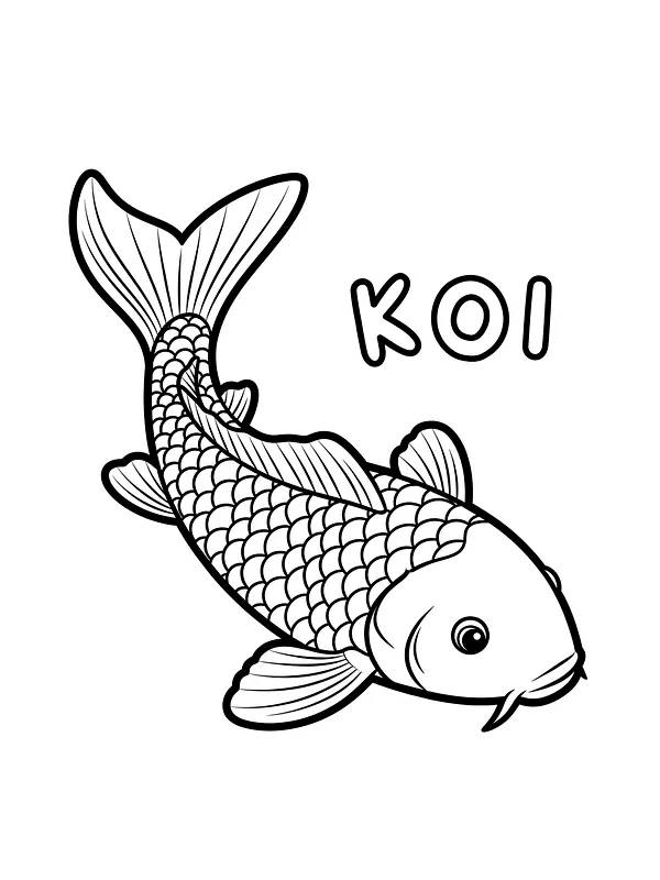 Koi fisk med skjell