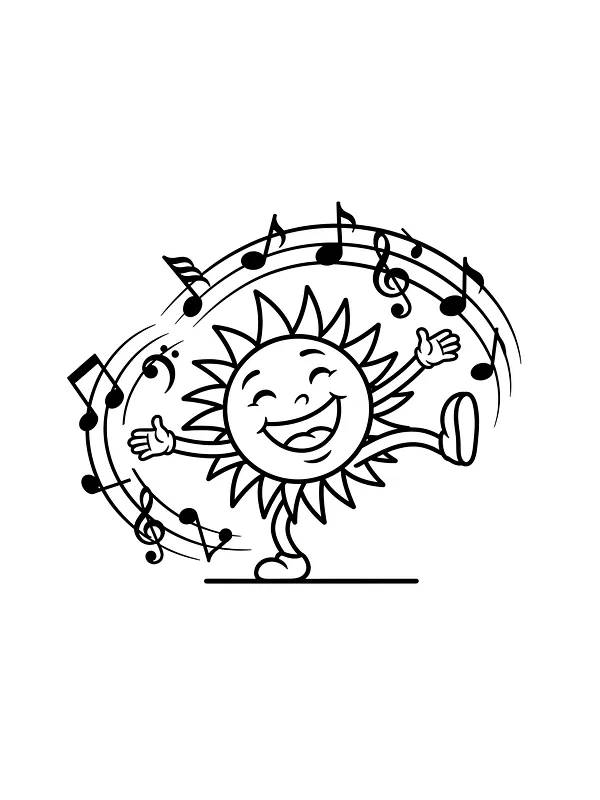 Dansende sol med musikknoter, underkategori