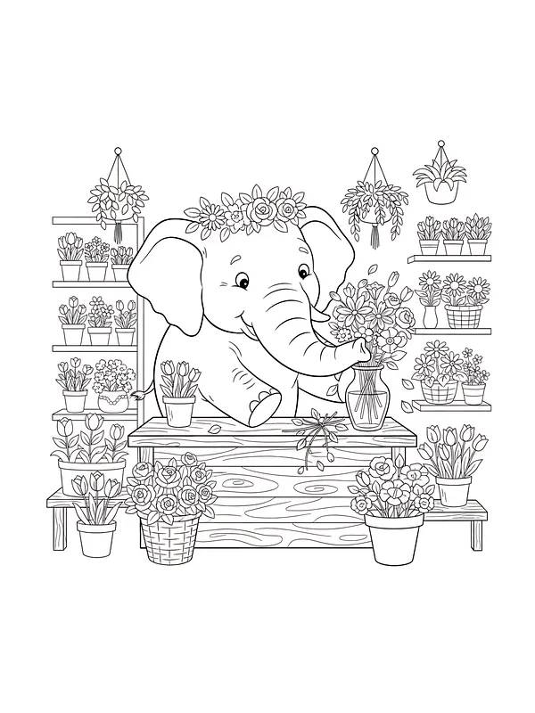 Elefant i blomsterbutikk, underkategori