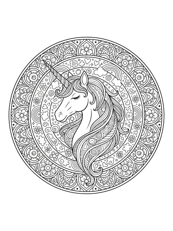Enhjørning i mandala
