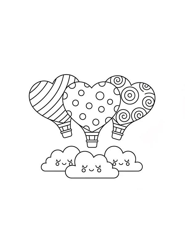 Hjerteformede ballonger over skyer, underkategori