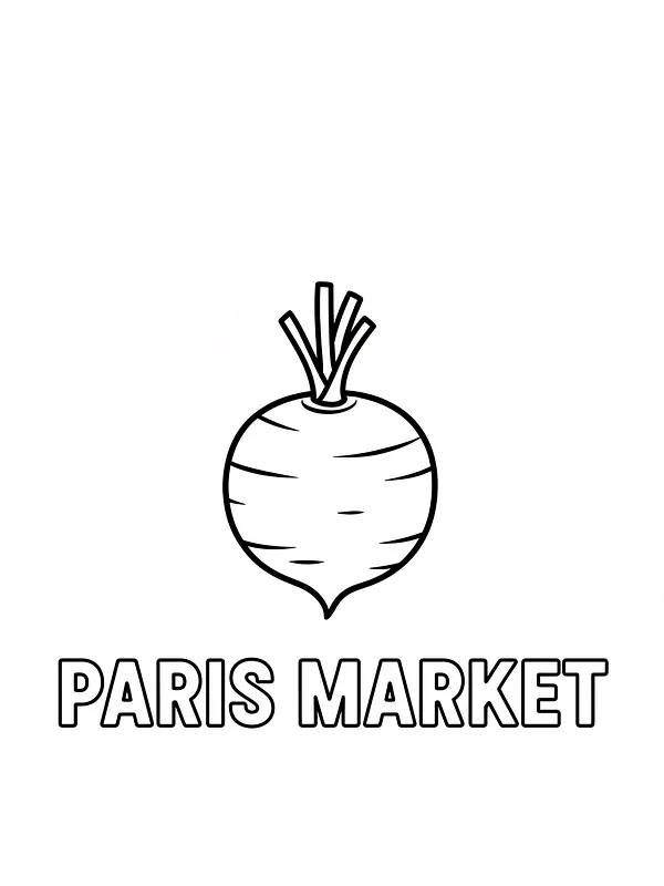 Rodfrugt med teksten Paris Market