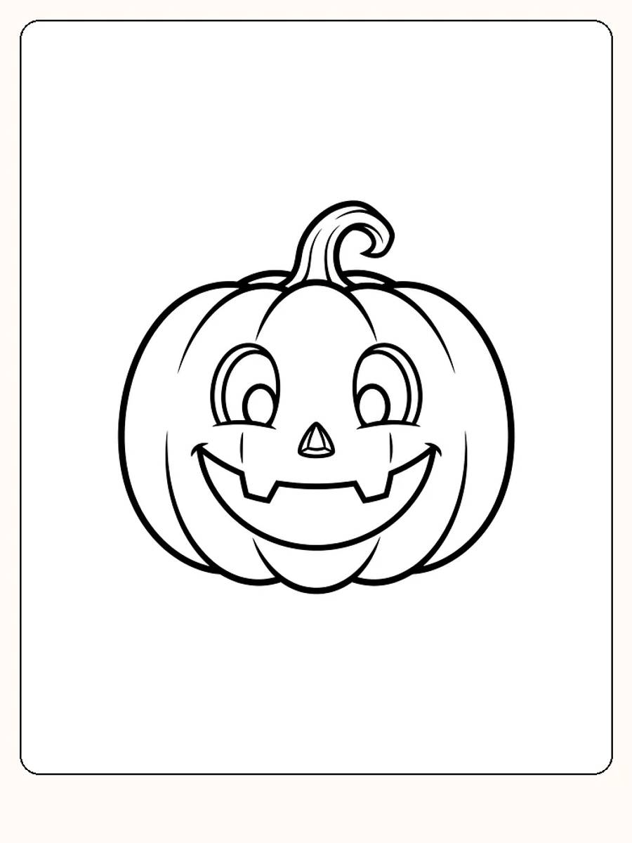 Halloween-græskar med udskåret ansigt til farvelægning