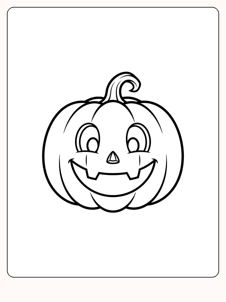 Halloween-græskar med udskåret ansigt til farvelægning