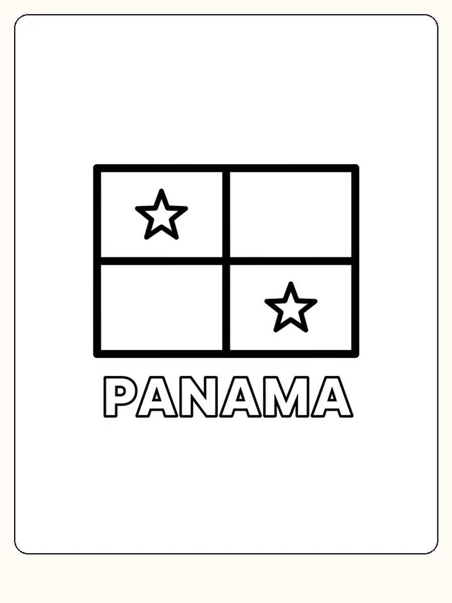 Panamas flagga med stjärnor, redo att målas