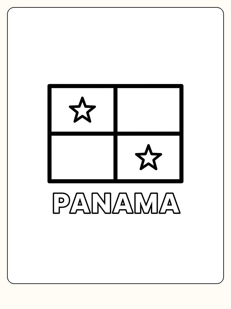 Panamas flagga med stjärnor, redo att målas