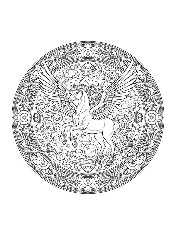 Pegasus i dekorativ sirkel