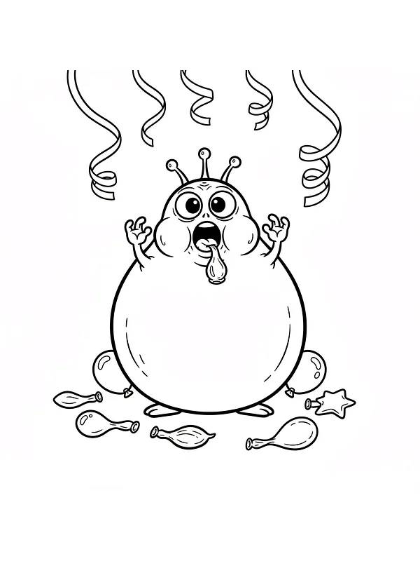 Merkelig alien med ballonger