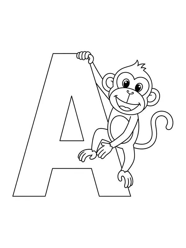 Ape henger på bokstav A, underkategori