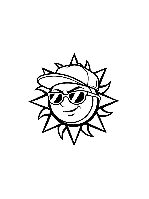 Kul sol med solbriller, underkategori