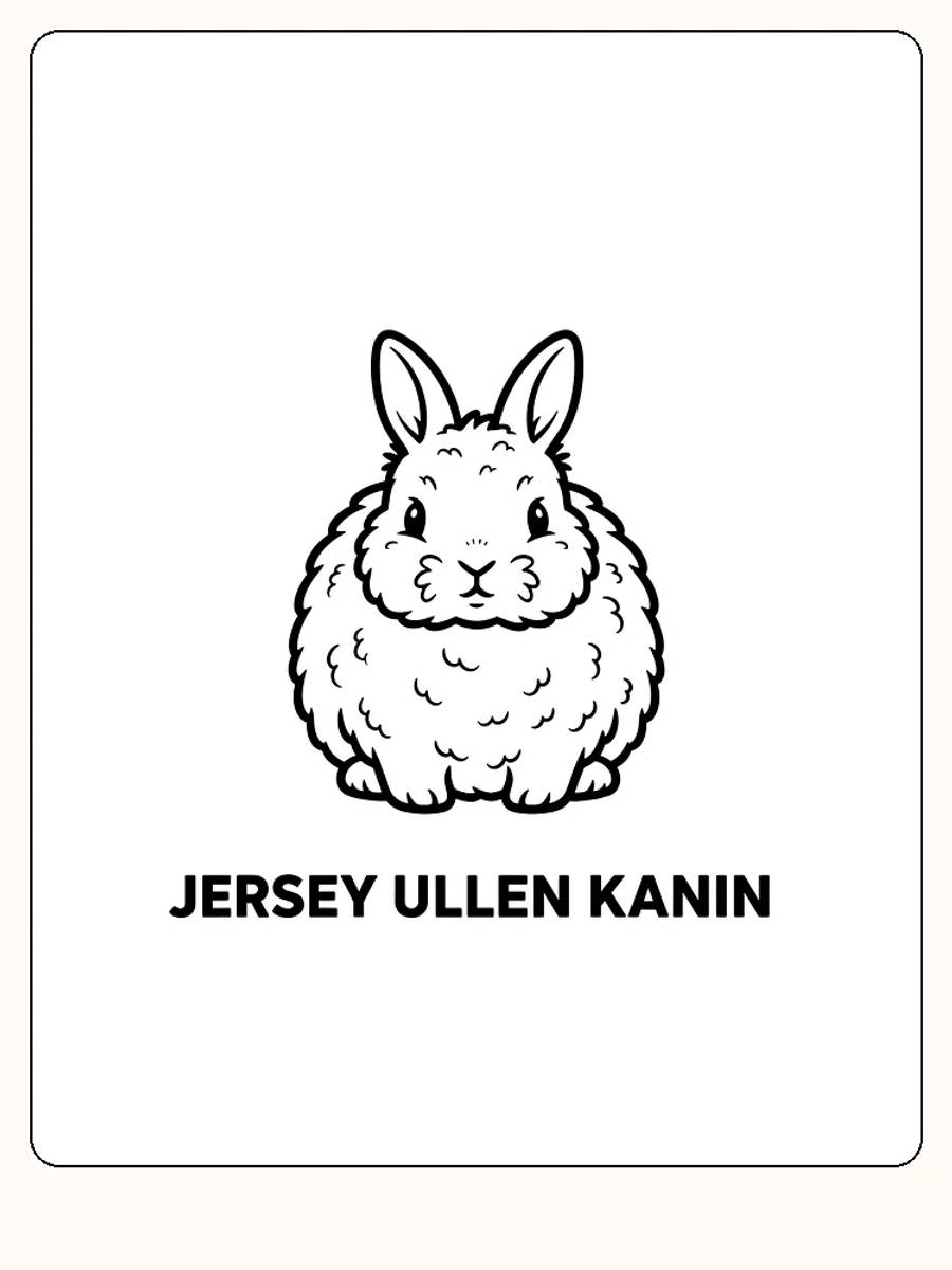 Fargeleggingstegning av en fluffy Jersey ullen kanin for utskrift
