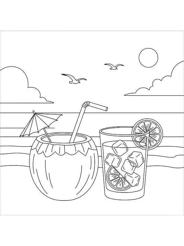Drinker ved strand i solnedgang, underkategori