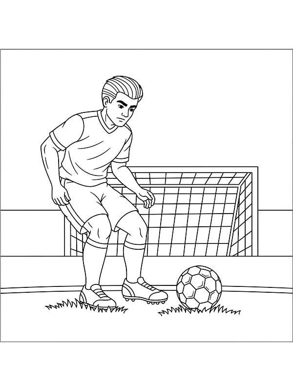 Fotballspiller foran mål, underkategori