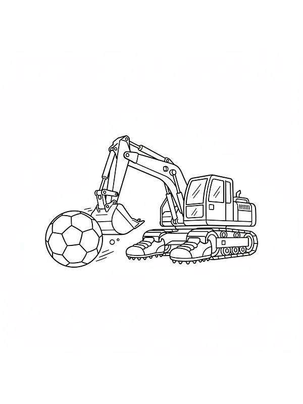 Gravemaskine med fodbold