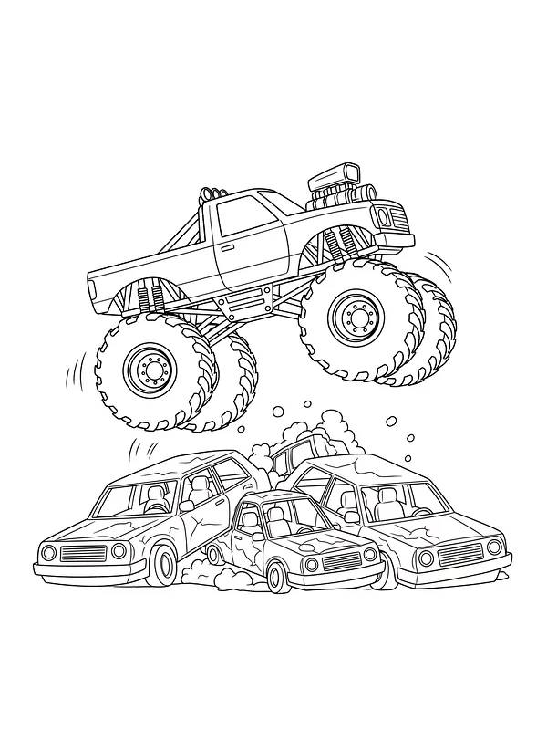 Monstertruck over biler