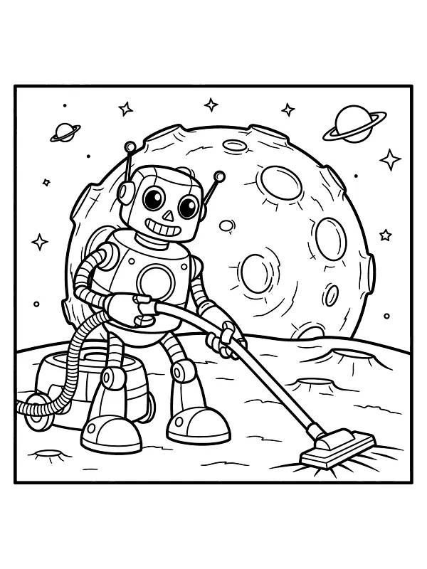 Robot støvsuger på månen