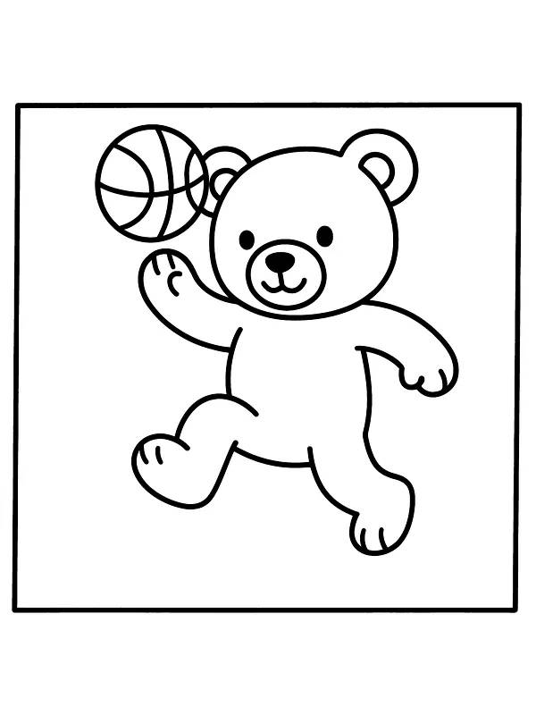 Bär, der Basketball spielt