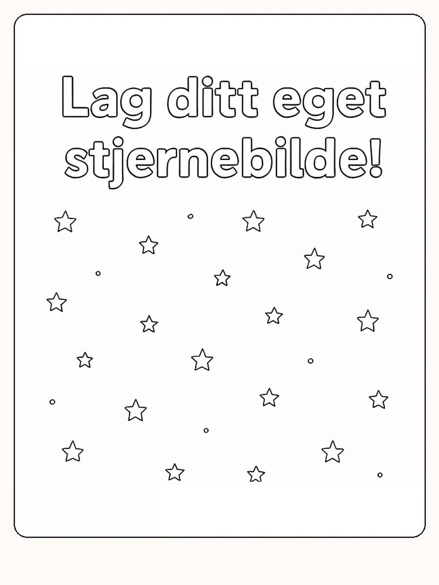 Fargeleggingstegning med stjerner for kreativ utfoldelse, perfekt for utskrift