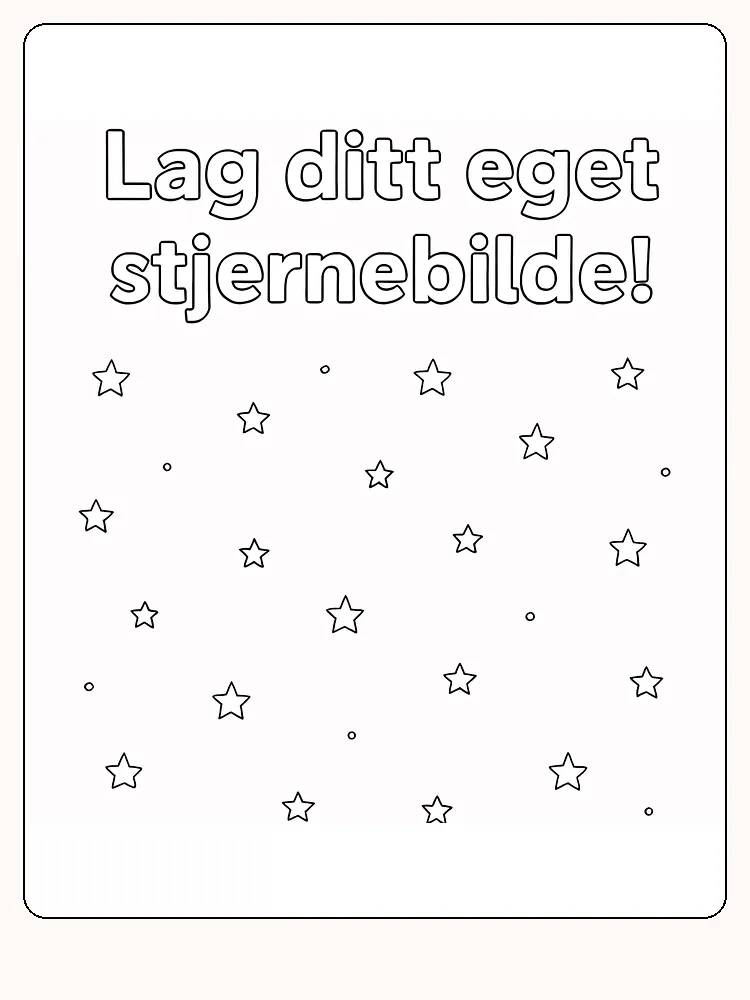 Fargeleggingstegning med stjerner for kreativ utfoldelse, perfekt for utskrift