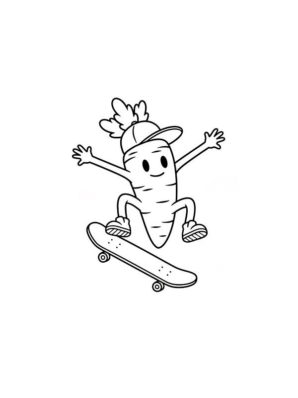 Gulerod på skateboard