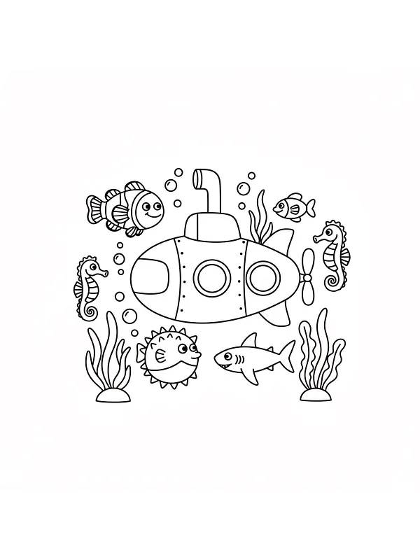 U-Boot umgeben von Fischen, Unterkategorie