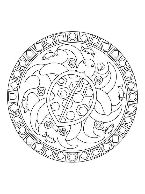 Skilpadde i mandala