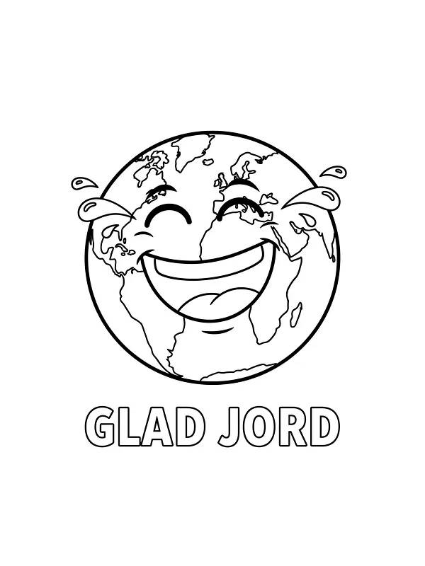 Glad jord med smilende ansikt