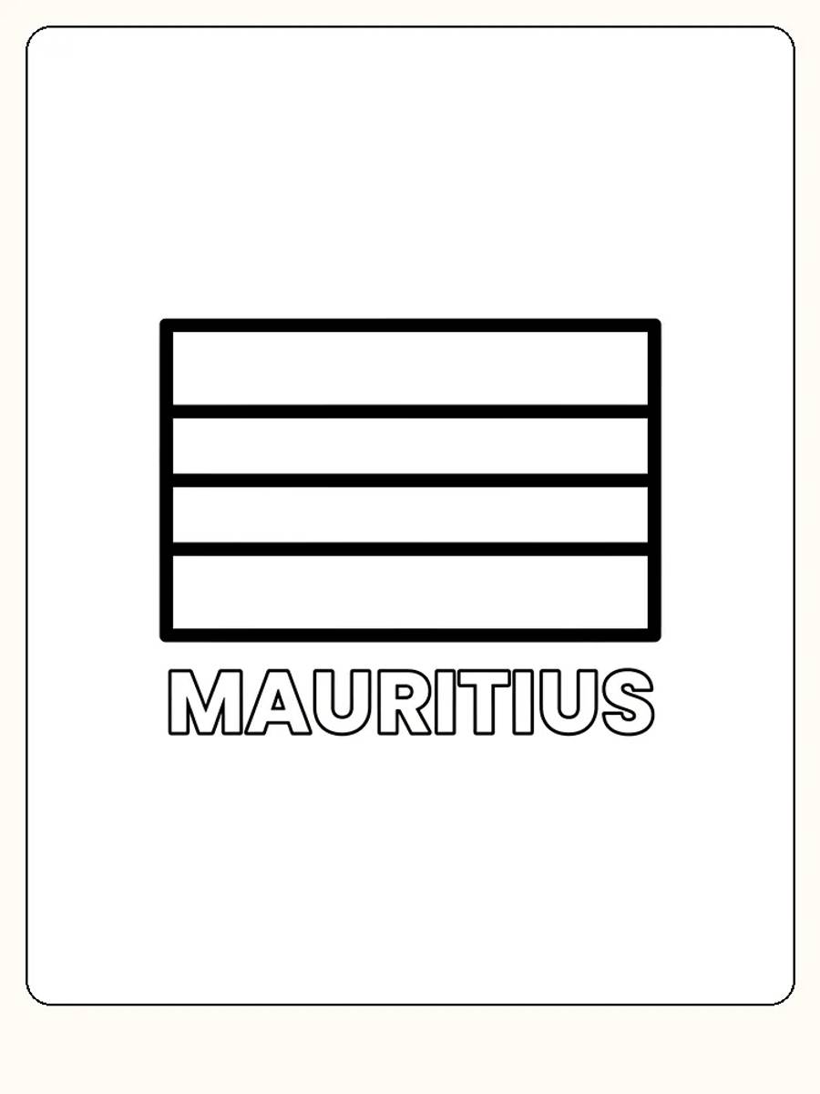 Alt-Text: Flagge von Mauritius mit vier horizontalen Streifen in verschiedenen Farben.