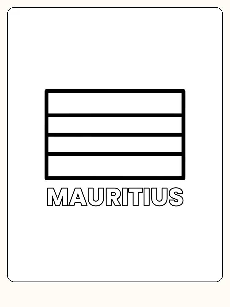 Alt-Text: Flagge von Mauritius mit vier horizontalen Streifen in verschiedenen Farben.