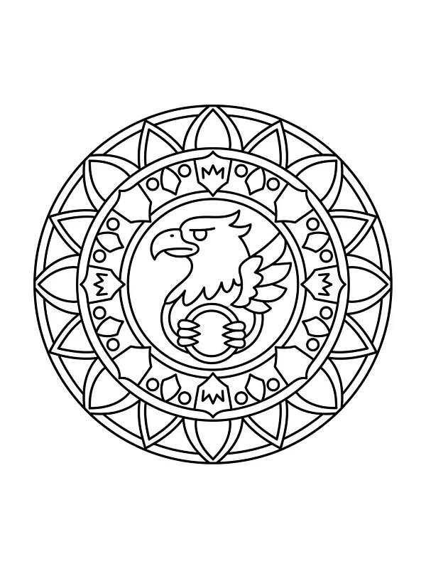Fugl i mandala design